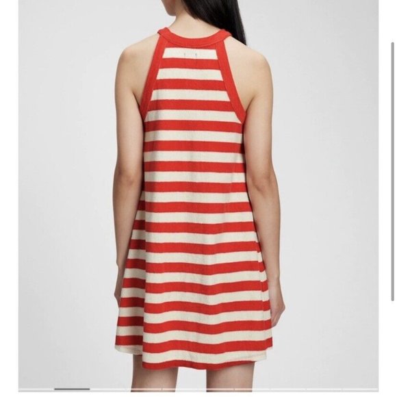 NWOT: GAP Terry Cloth Towel Red & White Stripe Dress - Picture 2 of 10